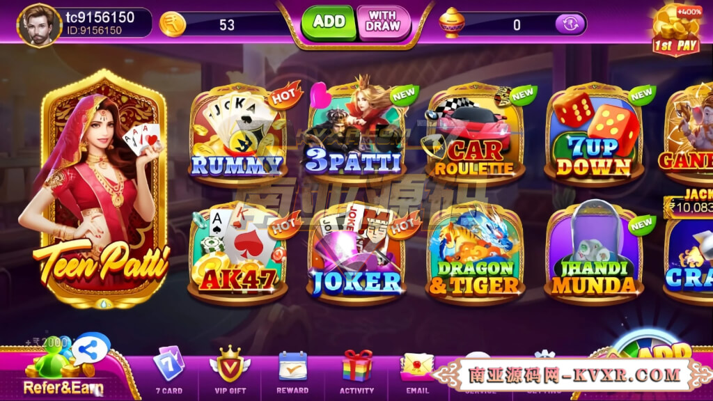 印度Teen Patti Winner棋牌源码/印度slots代码/印度rummy游戏